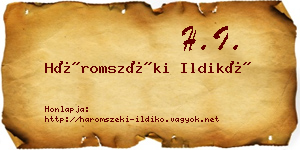 Háromszéki Ildikó névjegykártya